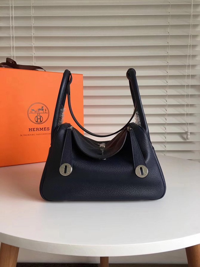 Hermes original togo leather medium lindy 30 bag HL030 black