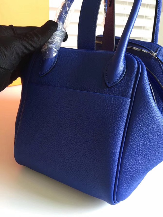 Hermes original togo leather medium lindy 30 bag HL030  blue