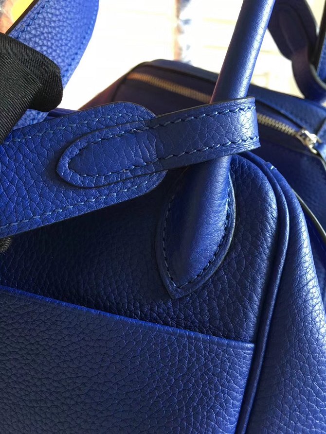 Hermes original togo leather medium lindy 30 bag HL030  blue