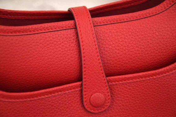 Hermes original togo leather evelyne pm shoulder bag E29 red