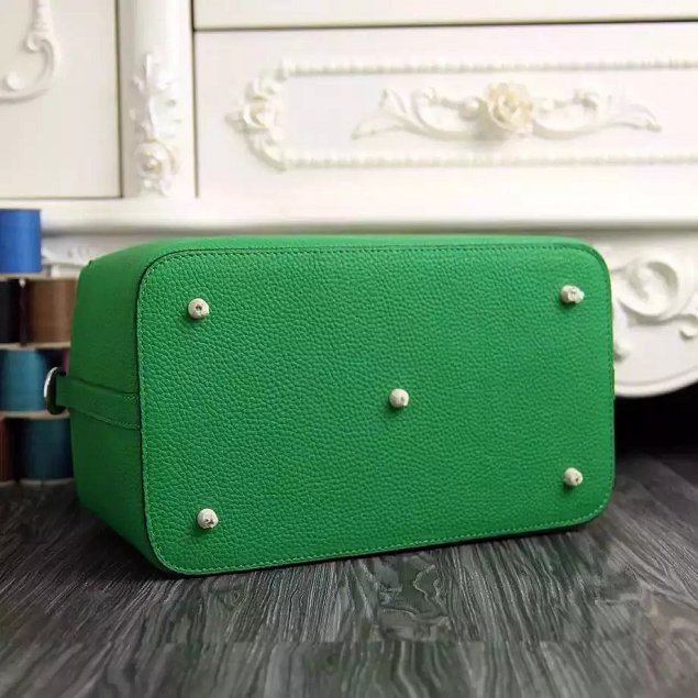 Hermes original togo leather small toolbox handbag T26 green