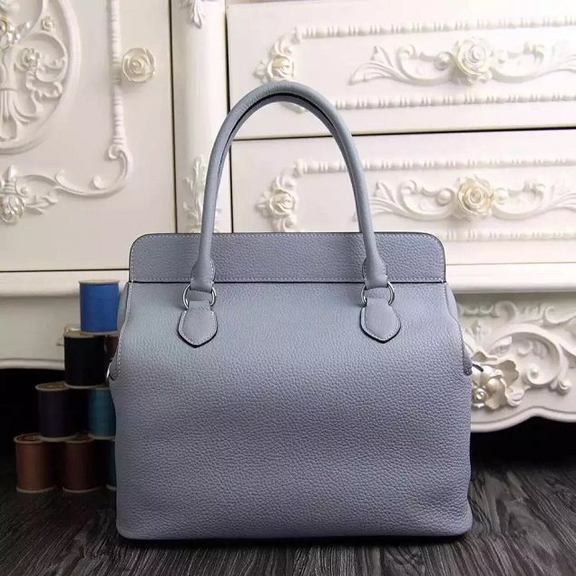 Hermes original togo leather small toolbox handbag T26 light blue