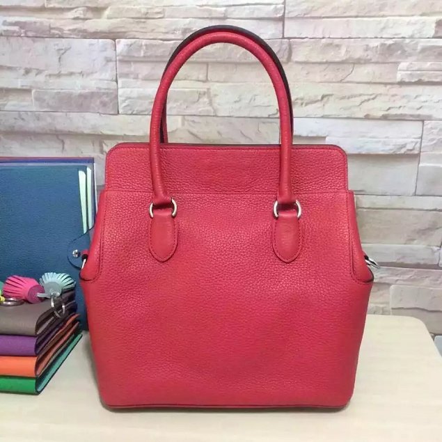 Hermes original togo leather small toolbox handbag T26 red