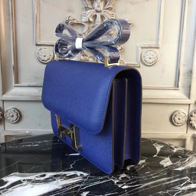 Hermes epsom leather constance 23 bag C230 blue