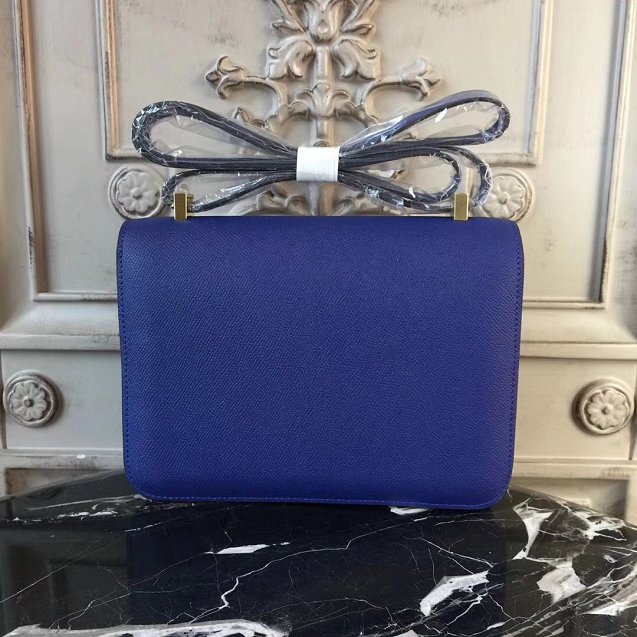 Hermes epsom leather constance 23 bag C230 blue