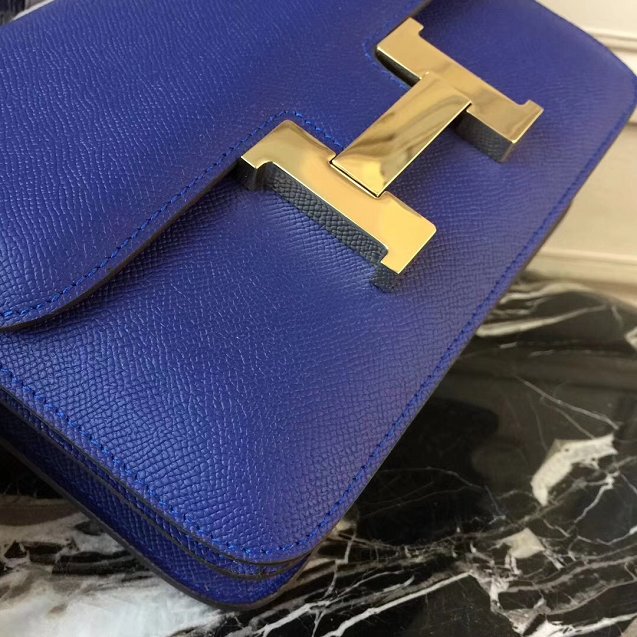 Hermes epsom leather constance 23 bag C230 blue