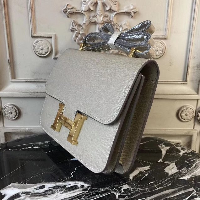 Hermes epsom leather constance 23 bag C230 gray