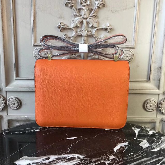 Hermes epsom leather constance 23 bag C230 orange