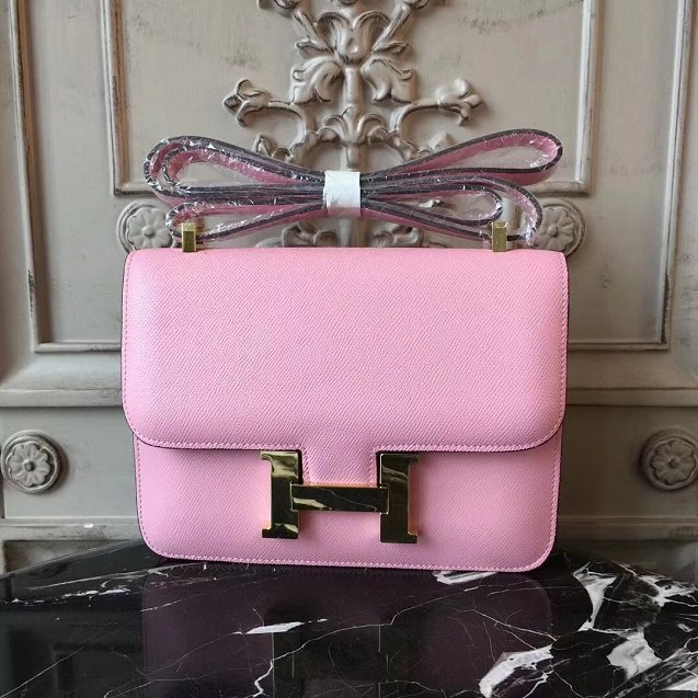 Hermes epsom leather constance 23 bag C230 pink