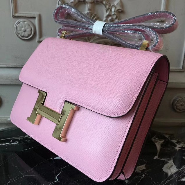 Hermes epsom leather constance 23 bag C230 pink