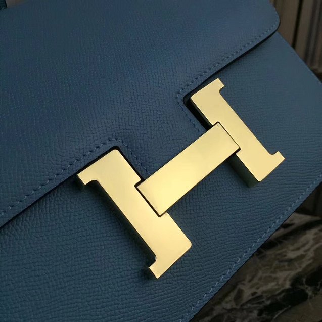 Hermes epsom leather constance 23 bag C230 sky blue