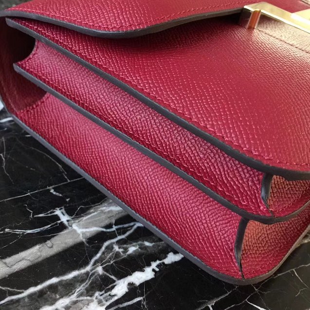 Hermes epsom leather constance 23 bag C230 wine red