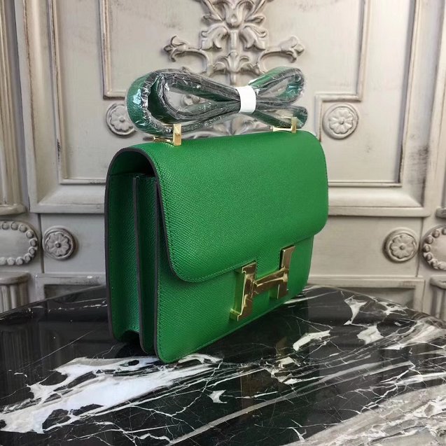 Hermes epsom leather small constance bag C19 green