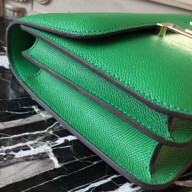 Hermes epsom leather small constance bag C19 green