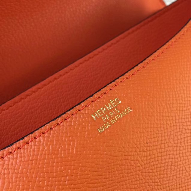 Hermes epsom leather small constance bag C19 orange