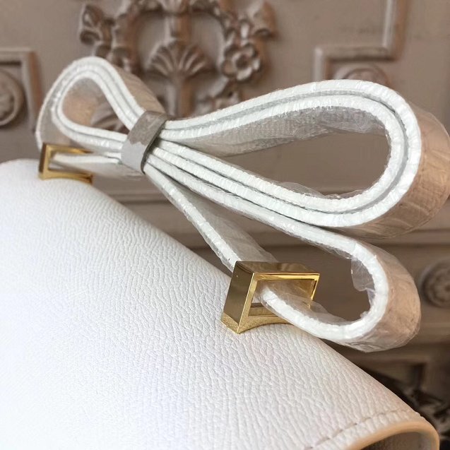 Hermes epsom leather small constance bag C19 white