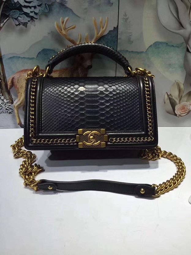 2018 CC original snakeskin le boy bag mm 67086 black