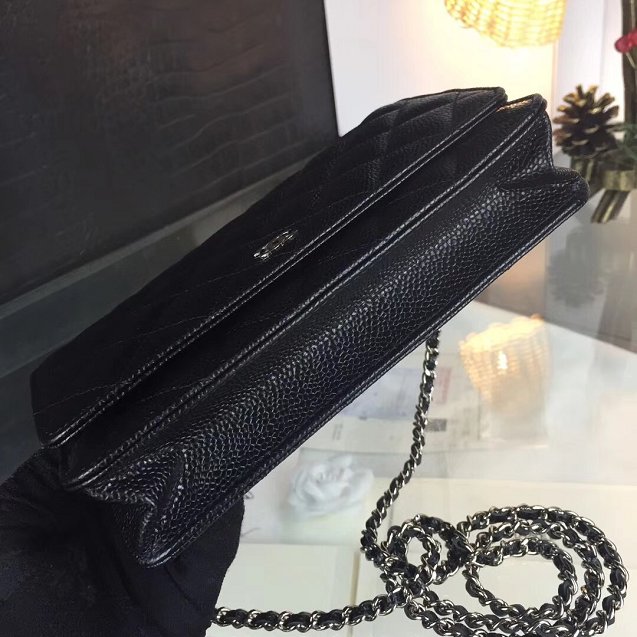 CC original caviar leather woc chain bag 33814 black