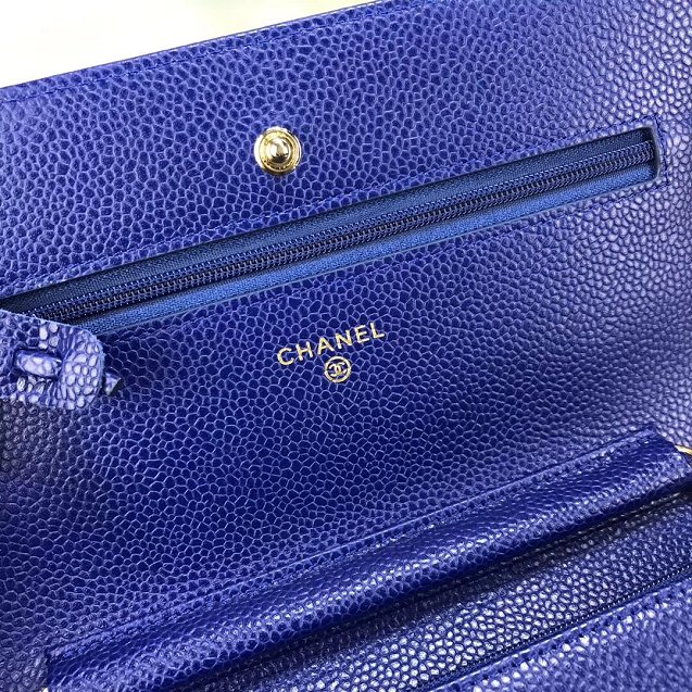 CC original caviar leather woc chain bag 33814 blue