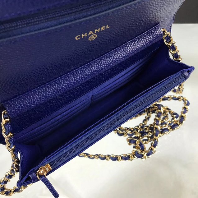 CC original caviar leather woc chain bag 33814 blue