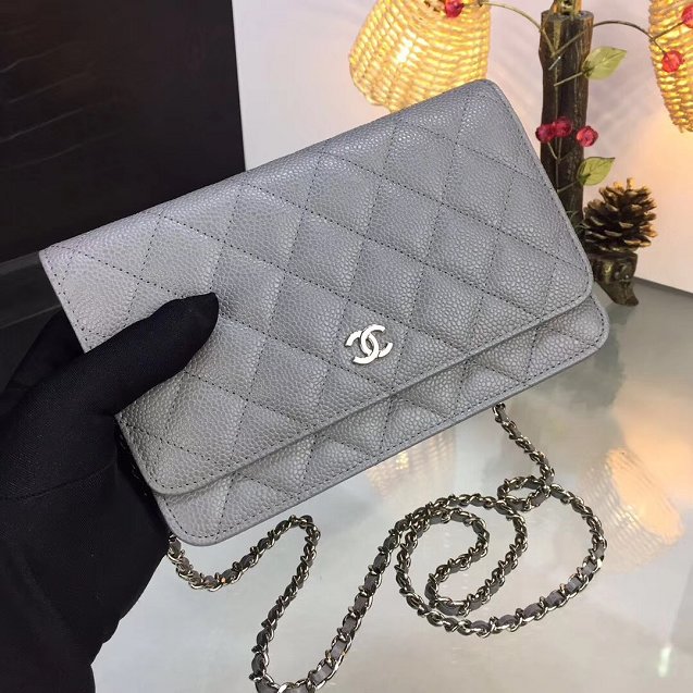 CC original caviar leather woc chain bag 33814 gray