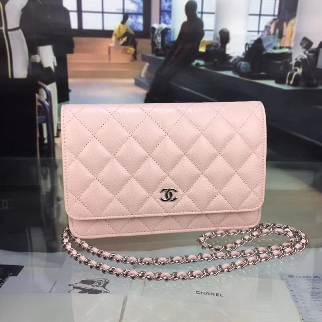 CC original caviar leather woc chain bag 33814 pink