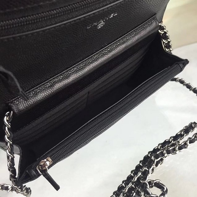 CC original caviar leather woc chain bag 33814-3 black