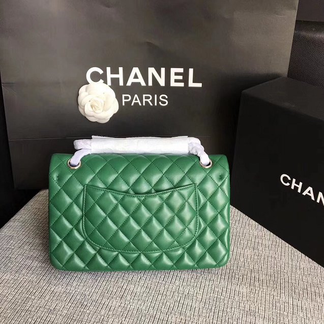 CC original lambskin leather double flap bag A1112 green