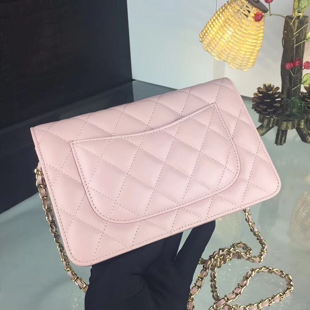 CC original lambskin leather woc chain bag 33814-1 pink