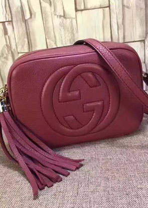 GG original calfskin leather shoulder bag 308364 wine red