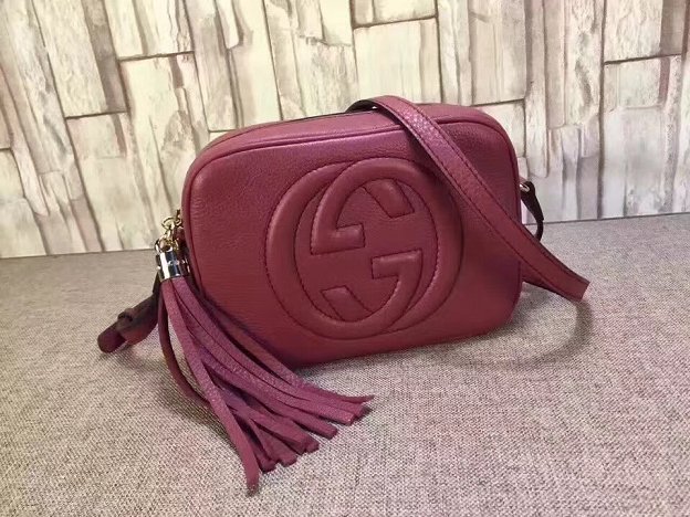 GG original calfskin leather shoulder bag 308364 wine red