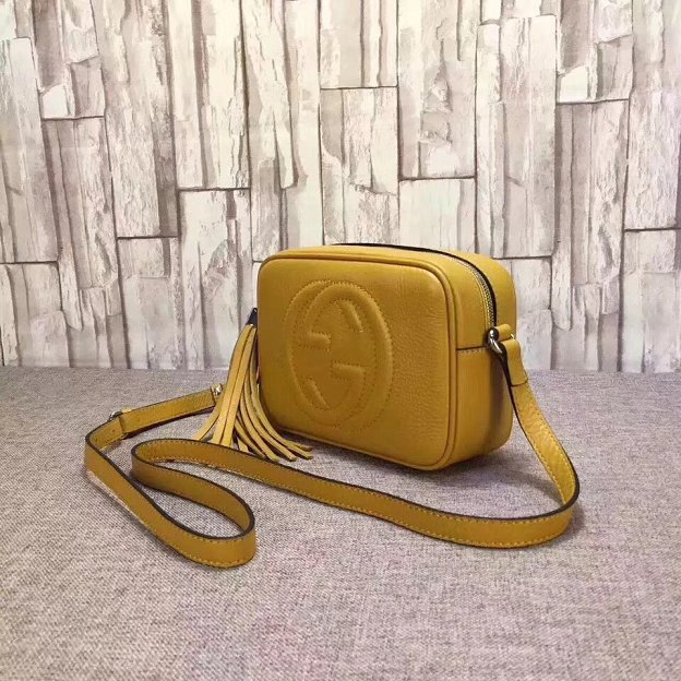 GG original calfskin leather shoulder bag 308364 yellow