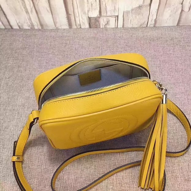 GG original calfskin leather shoulder bag 308364 yellow