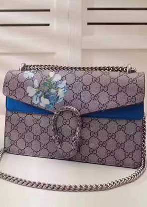 GG dionysus medium blooms shoulder bag 400249 blue