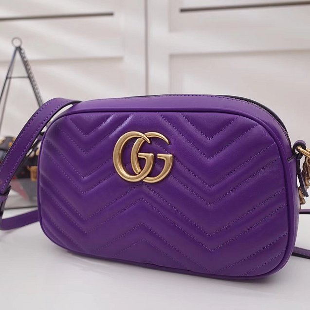 GG marmont original calfskin small shoulder bag 447632 purple