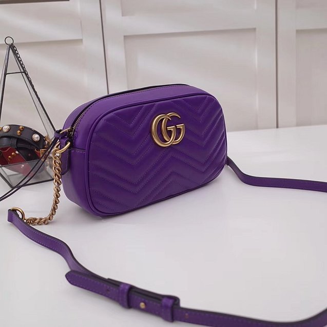 GG marmont original calfskin small shoulder bag 447632 purple