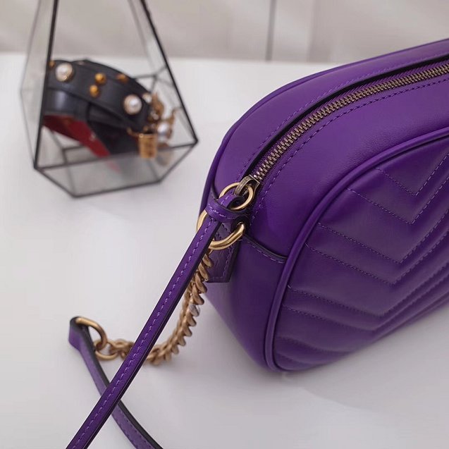 GG marmont original calfskin small shoulder bag 447632 purple