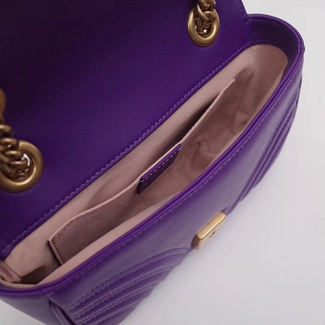 GG original calfskin marmont small shoulder bag 443497 purple