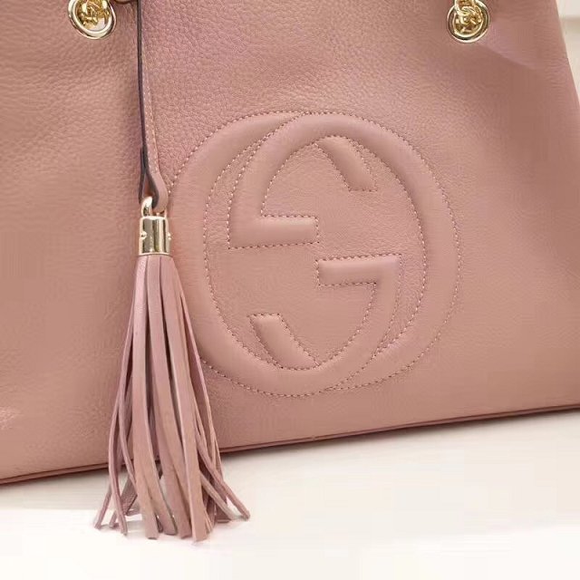 GG original calfskin leather tote bag 308982 pink