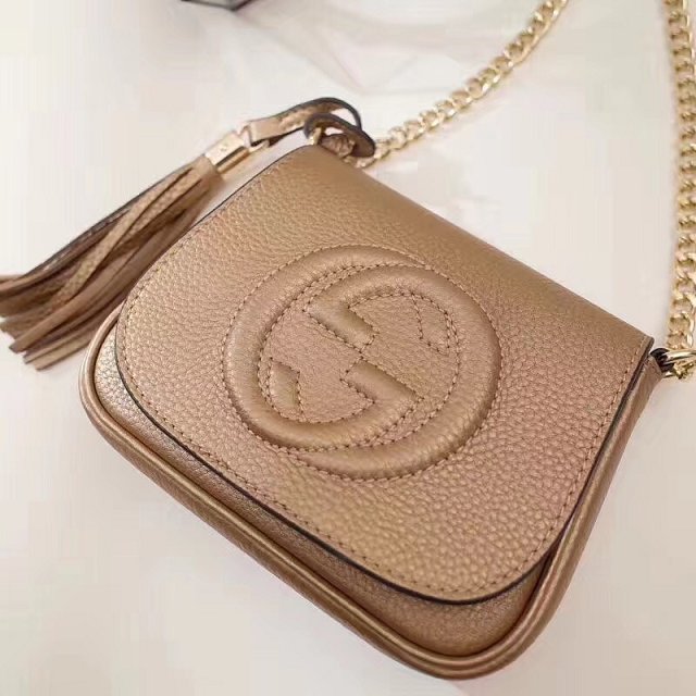 GG original calfskin mini shoulder bag 323190 gold