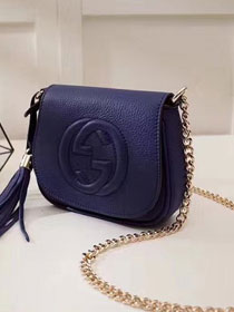 GG original calfskin mini shoulder bag 323190 navy blue