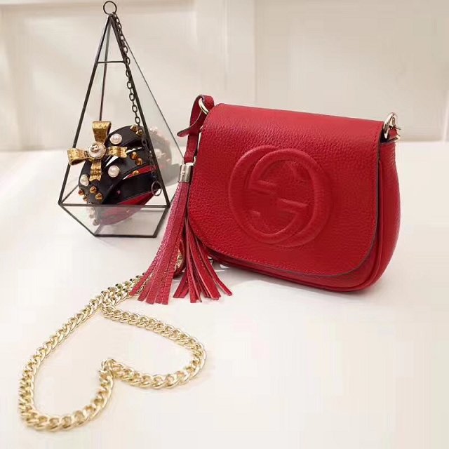 GG original calfskin mini shoulder bag 323190 red