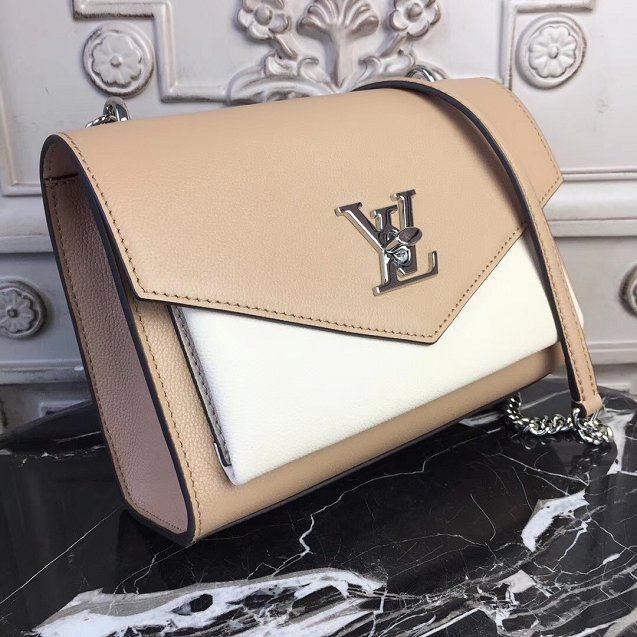 Louis vuitton original calfskin mylockme bb bag M51424 apricot&white