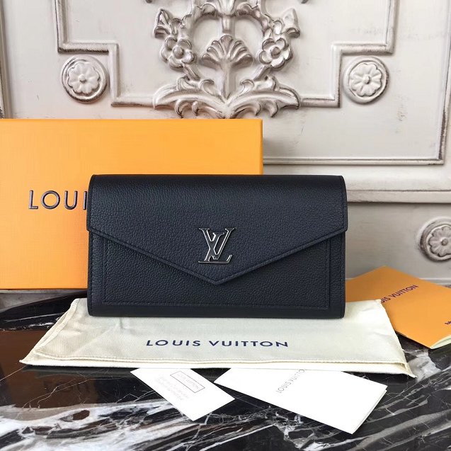 2018 louis vuitton original calfskin mylockme wallet M62530 black