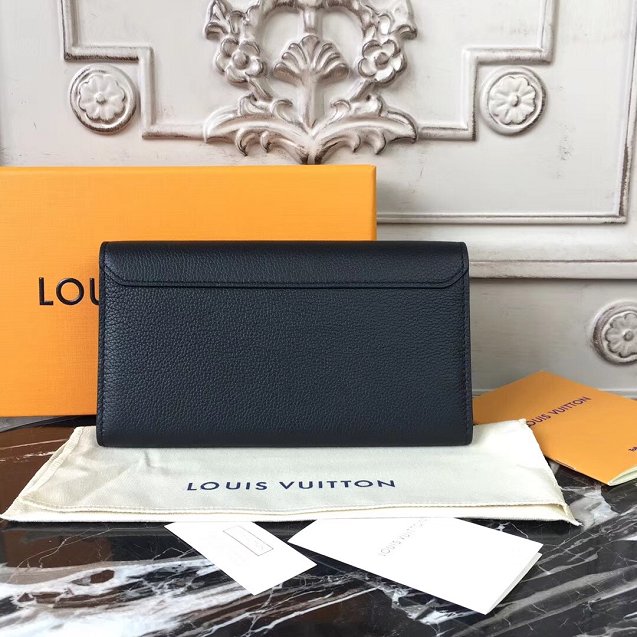 2018 louis vuitton original calfskin mylockme wallet M62530 black