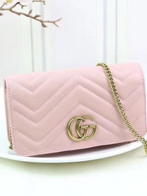 GG margaret original calfskin mini chain bag 488426 pink