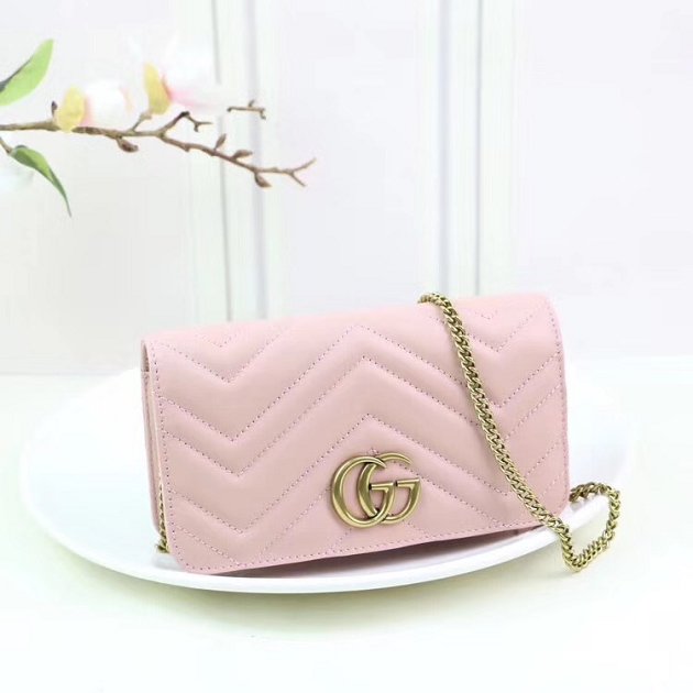 GG margaret original calfskin mini chain bag 488426 pink