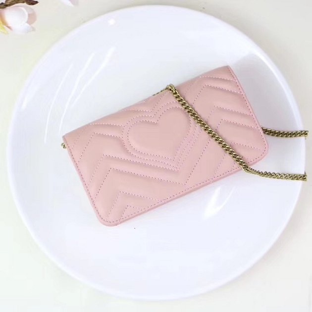 GG margaret original calfskin mini chain bag 488426 pink