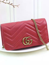 GG margaret original calfskin mini chain bag 488426 red