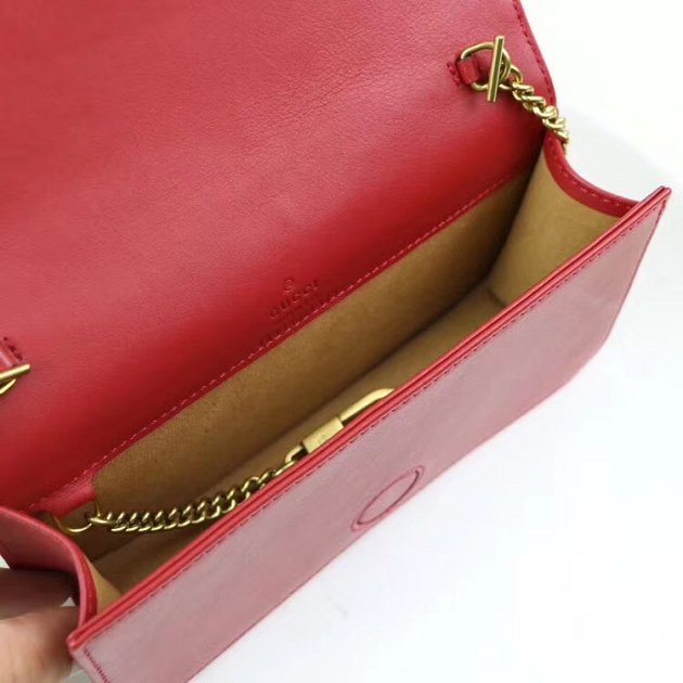 GG margaret original calfskin mini chain bag 488426 red